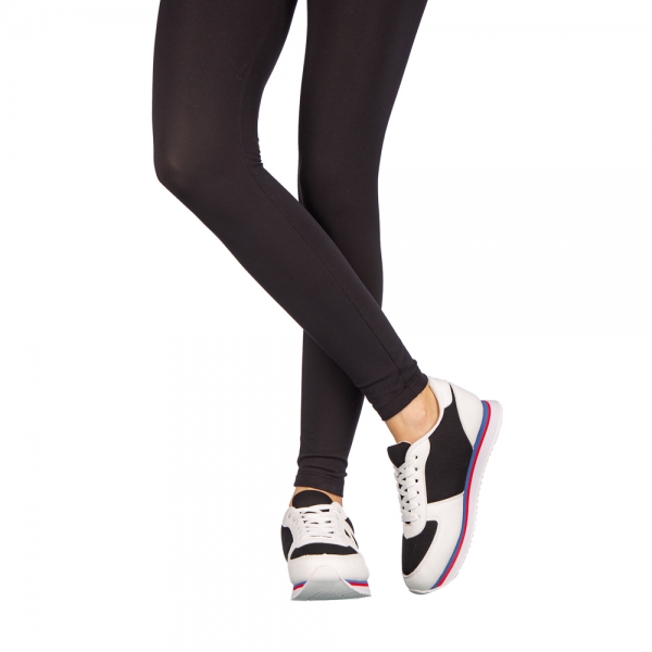 Γυναικεία αθλητικά παπούτσια    Cery μαύρα με λευκό, 3 - Kalapod.gr